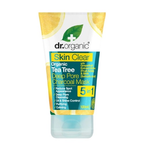 Maschera al Carbone vegetale Skin Clear Dr Organic